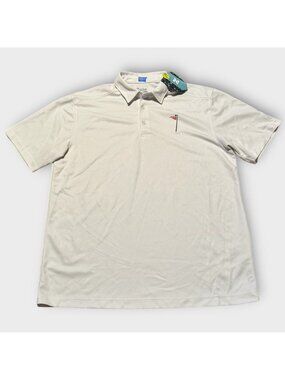 NWT ZUSA Men's Large White Golfwear Everyday Pique Polo Planet Technology Golf